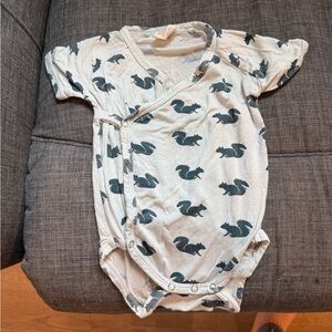 kate quinn light blue squirrel baby onesie